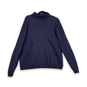 Mossimo Sweater Mens XL Dark Blue Wool Blend Ribbed Trim Hunting Outdoor Preppy